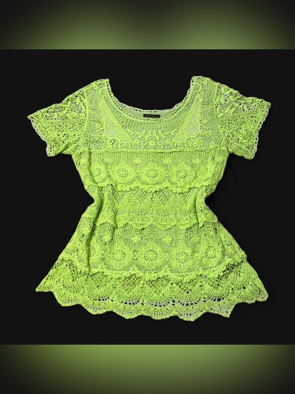 Fairy Green Floral Lace Top by Jennie & Martis!